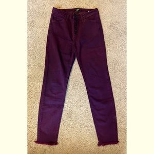 Just Black Maroon Ankle Jean